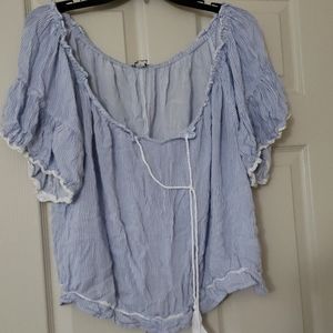 Off the shoulder AE crop top